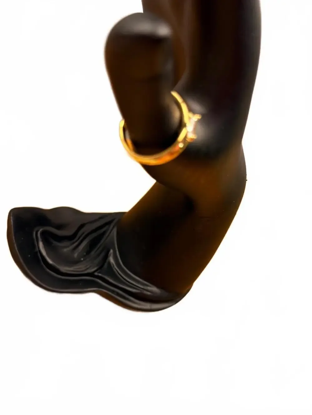 Gold Tone Ring with Clear Stone Accent